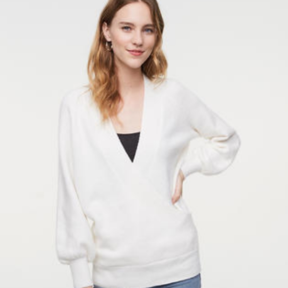 LOFT  crossfront sweater